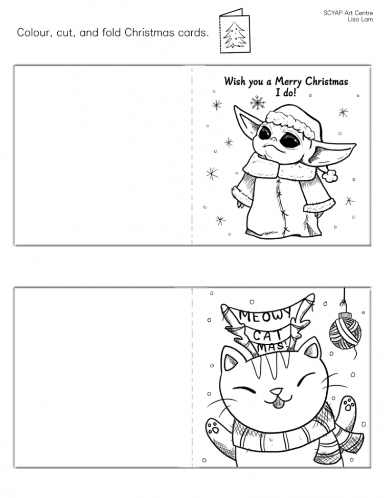 Printable Color and Cut Christmas Cards  SCYAP