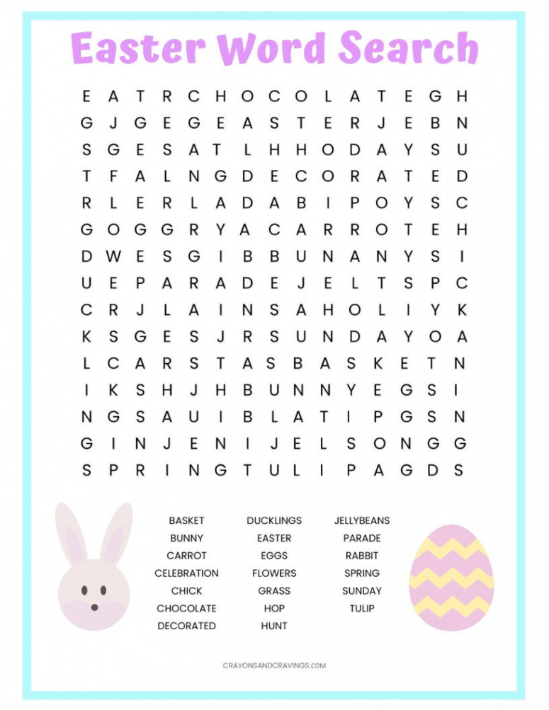 Printable Easter Word Search  AllFreePaperCrafts