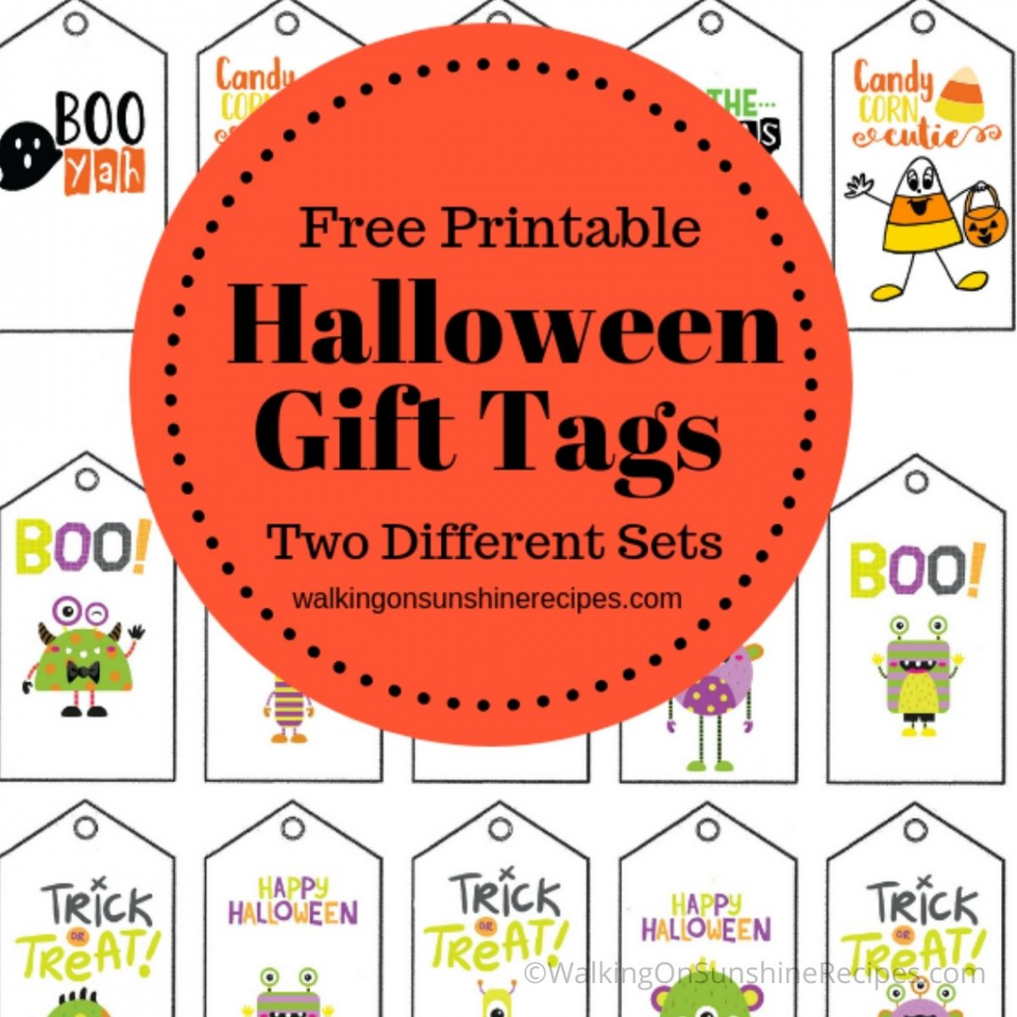 Printable Halloween Gift Tags - Walking On Sunshine Recipes