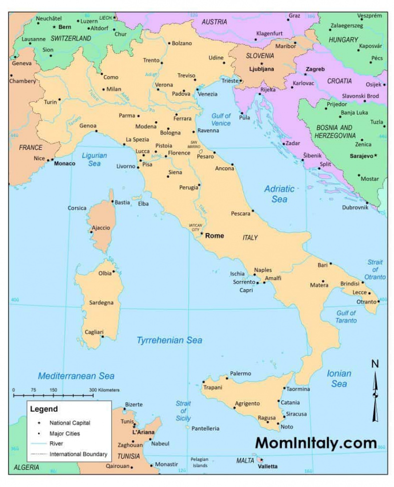 Printable Map of Italy (Black & White and Color Versions) - Mom In