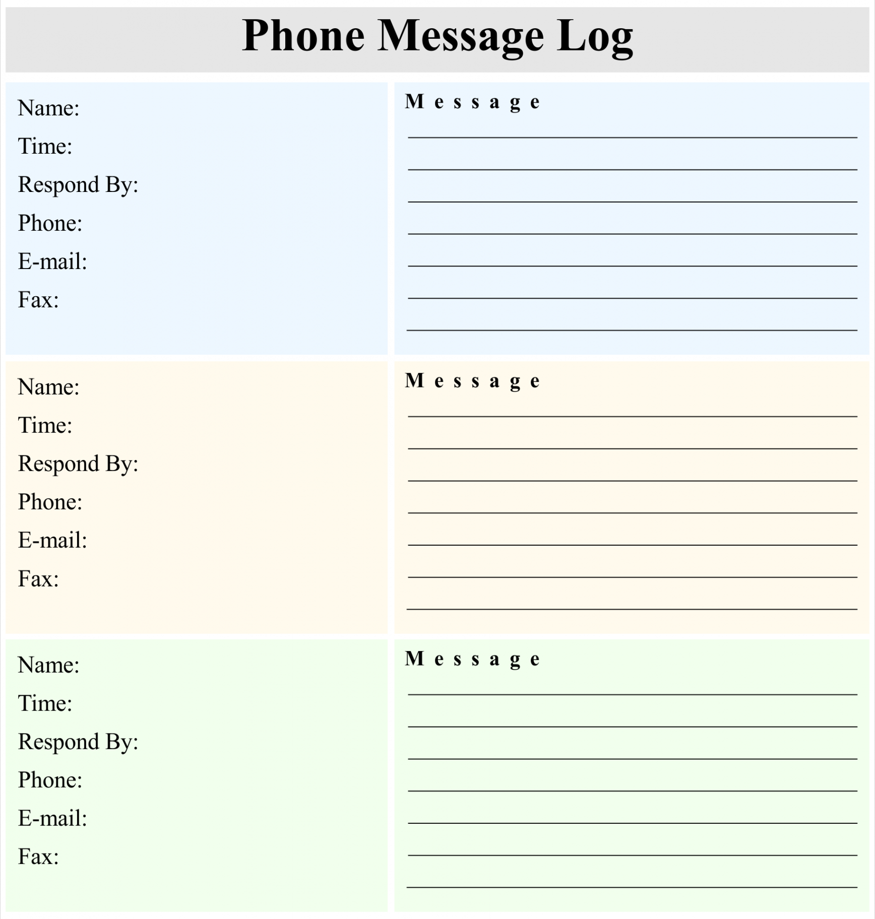 Printable Phone Message Log Sheet  Messages, Printables, Journal