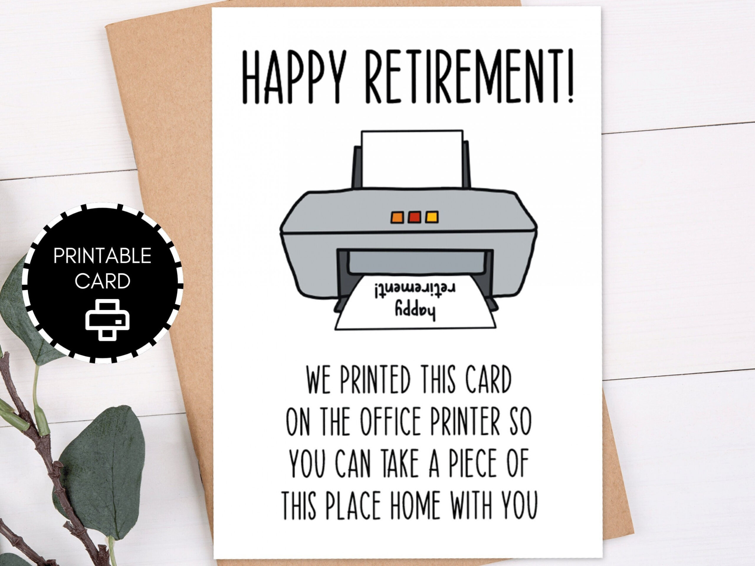 Printable Retirement Card Funny Retirement Gift Printable Card x