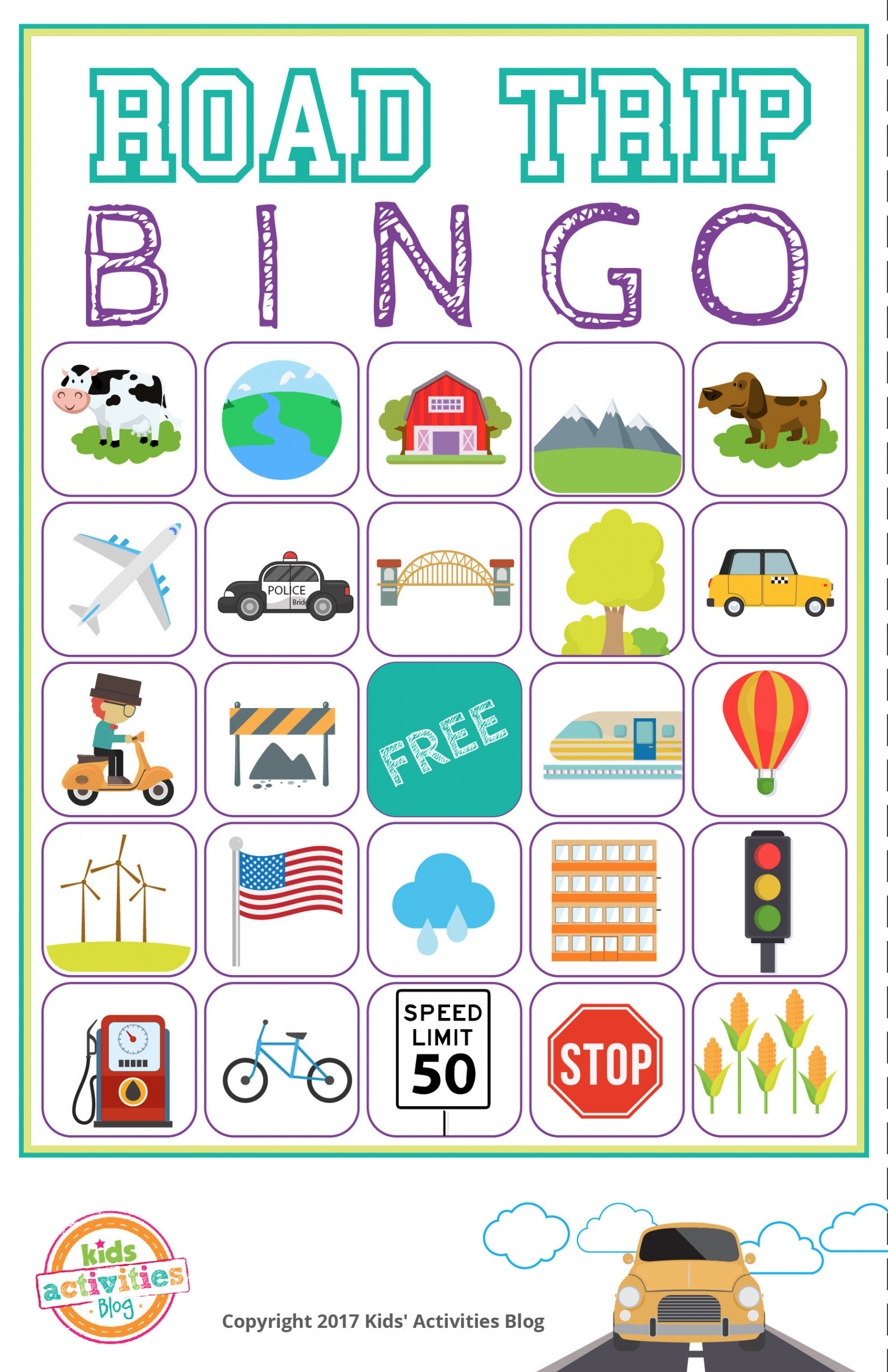 Printable Road Trip Bingo • Kids Activities Blog