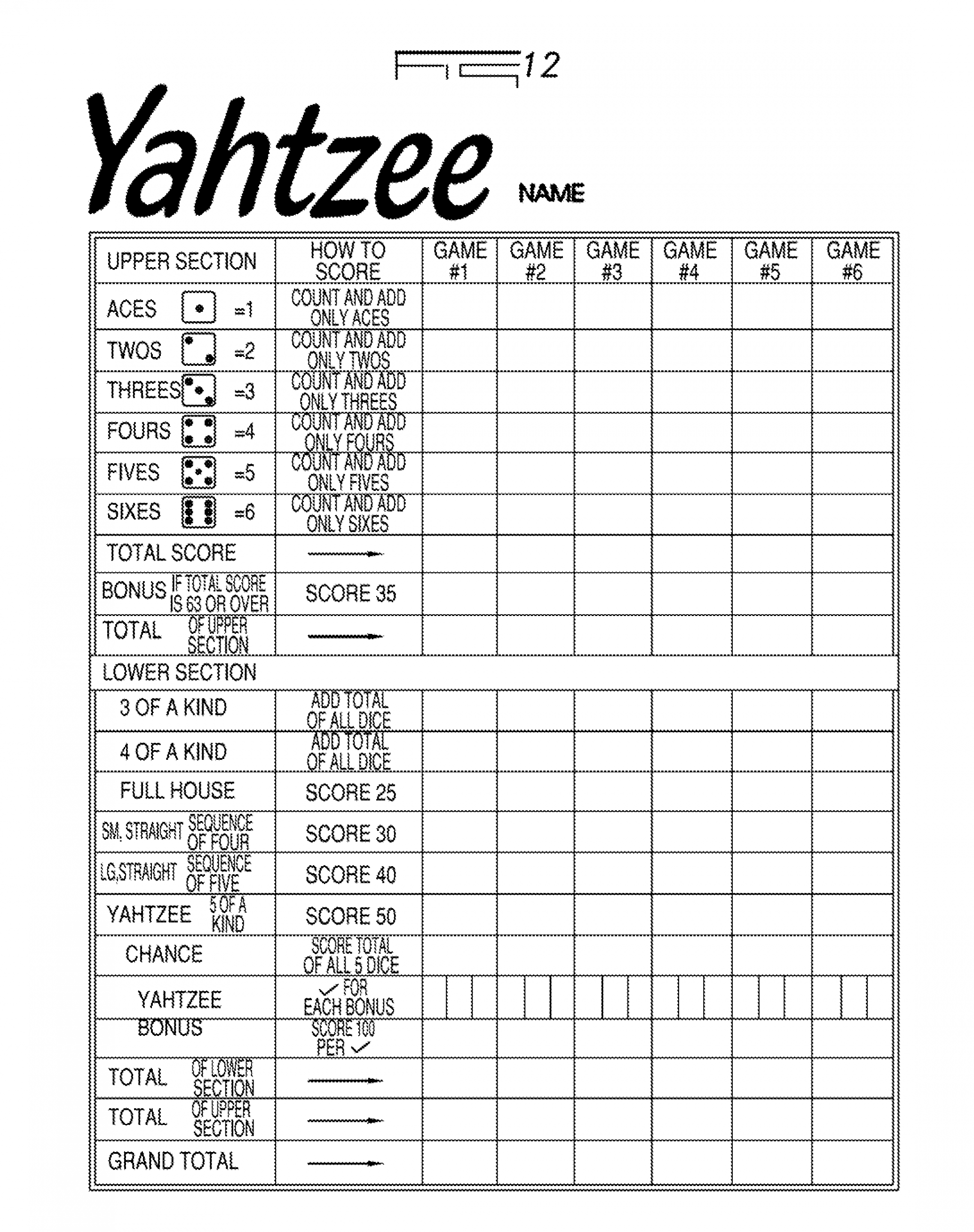 Printable Sheet Yahtzee Score Card  Yahtzee, Yahtzee sheets