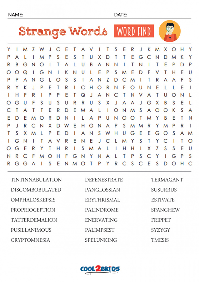 Printable Word Searches for Adults - CoolbKids