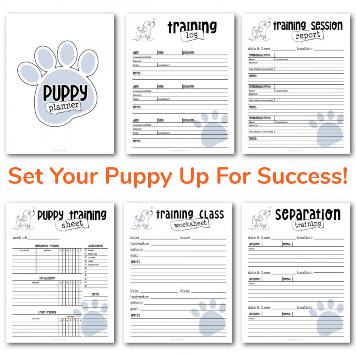 Puppy Planner Printables:  Pages - Savor + Savvy