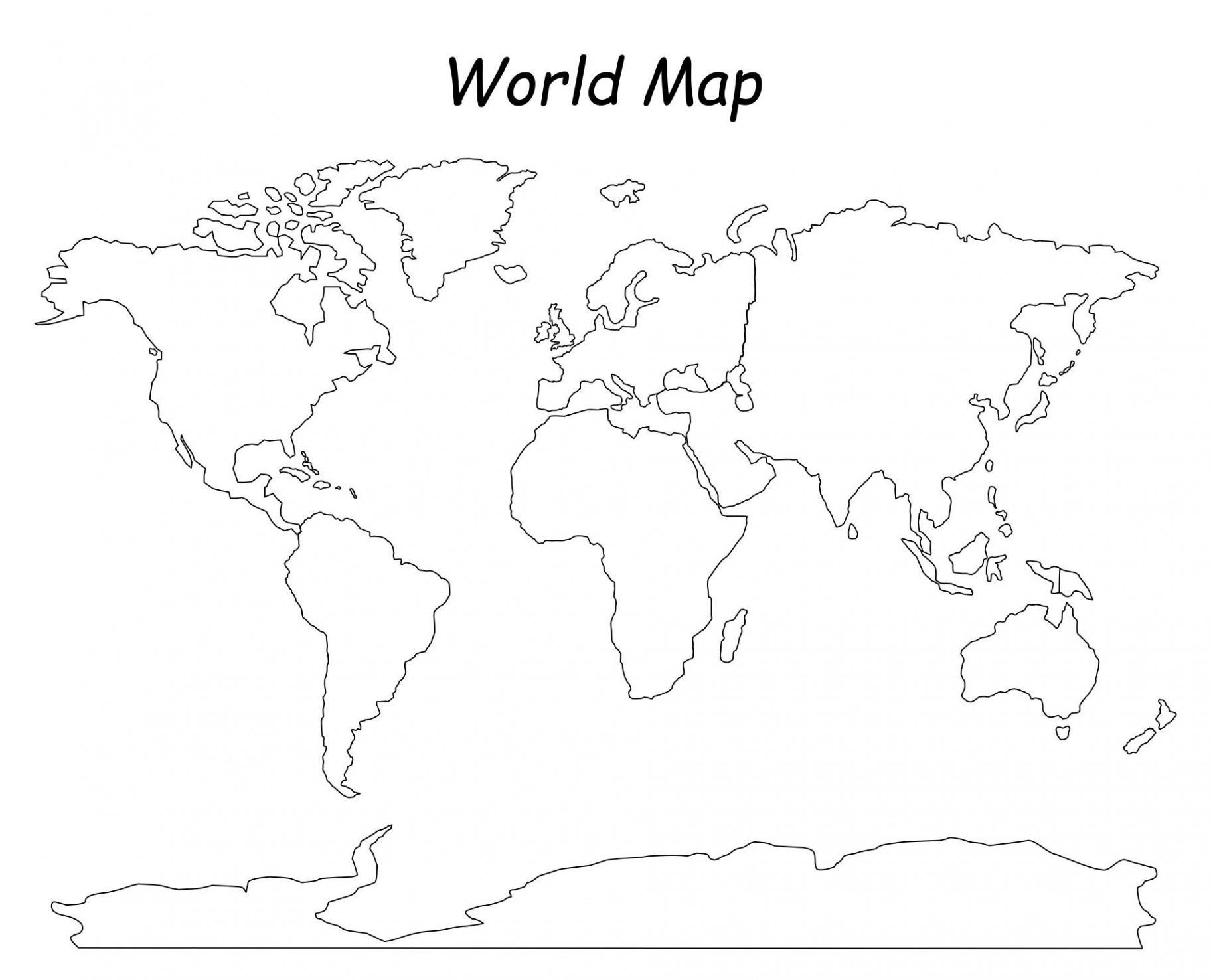 Simple World Map Outline  World map printable, World map outline