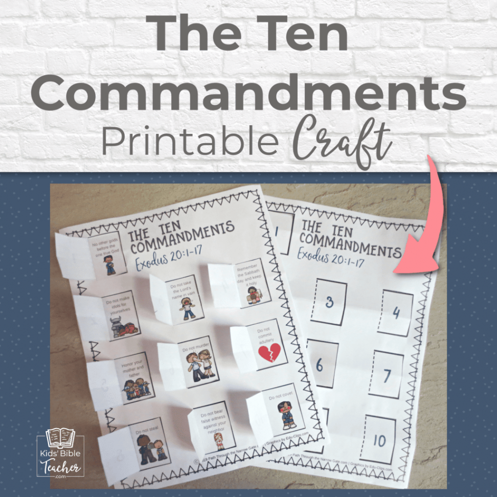 Ten Commandments Printable Craft - Kids Bible Teacher