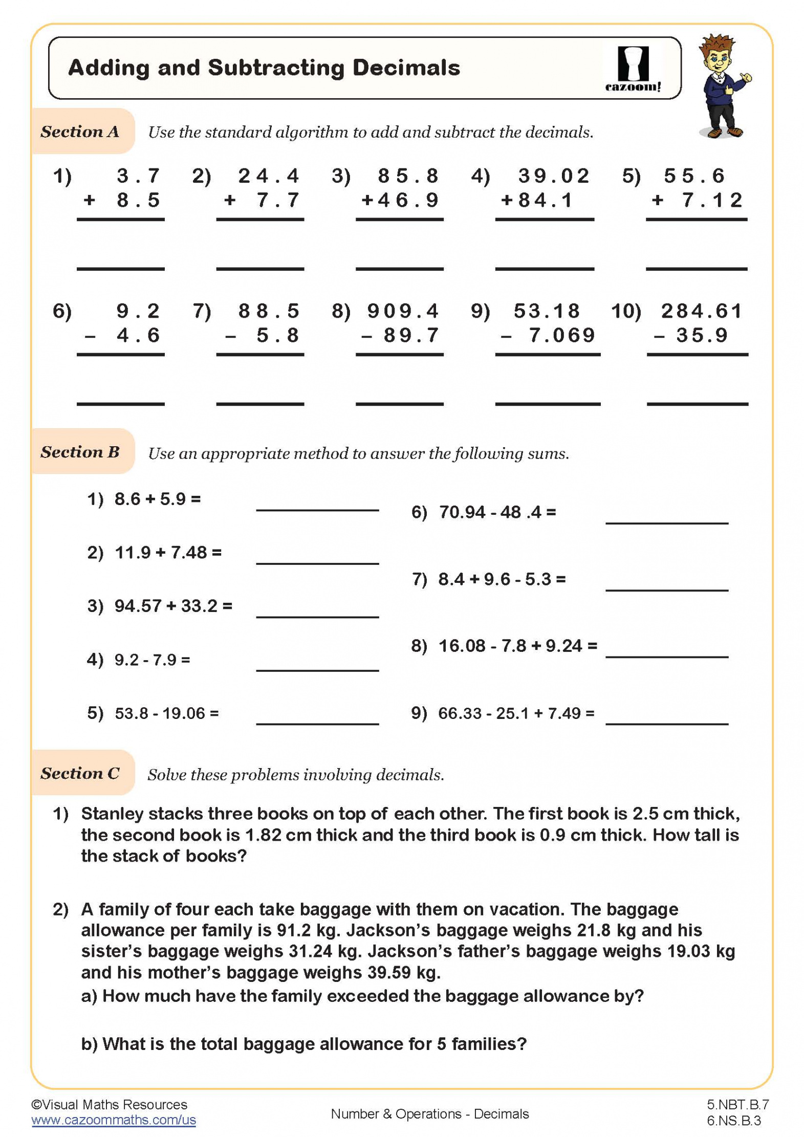 th Grade Math Worksheets PDF  Printable PDF Worksheets