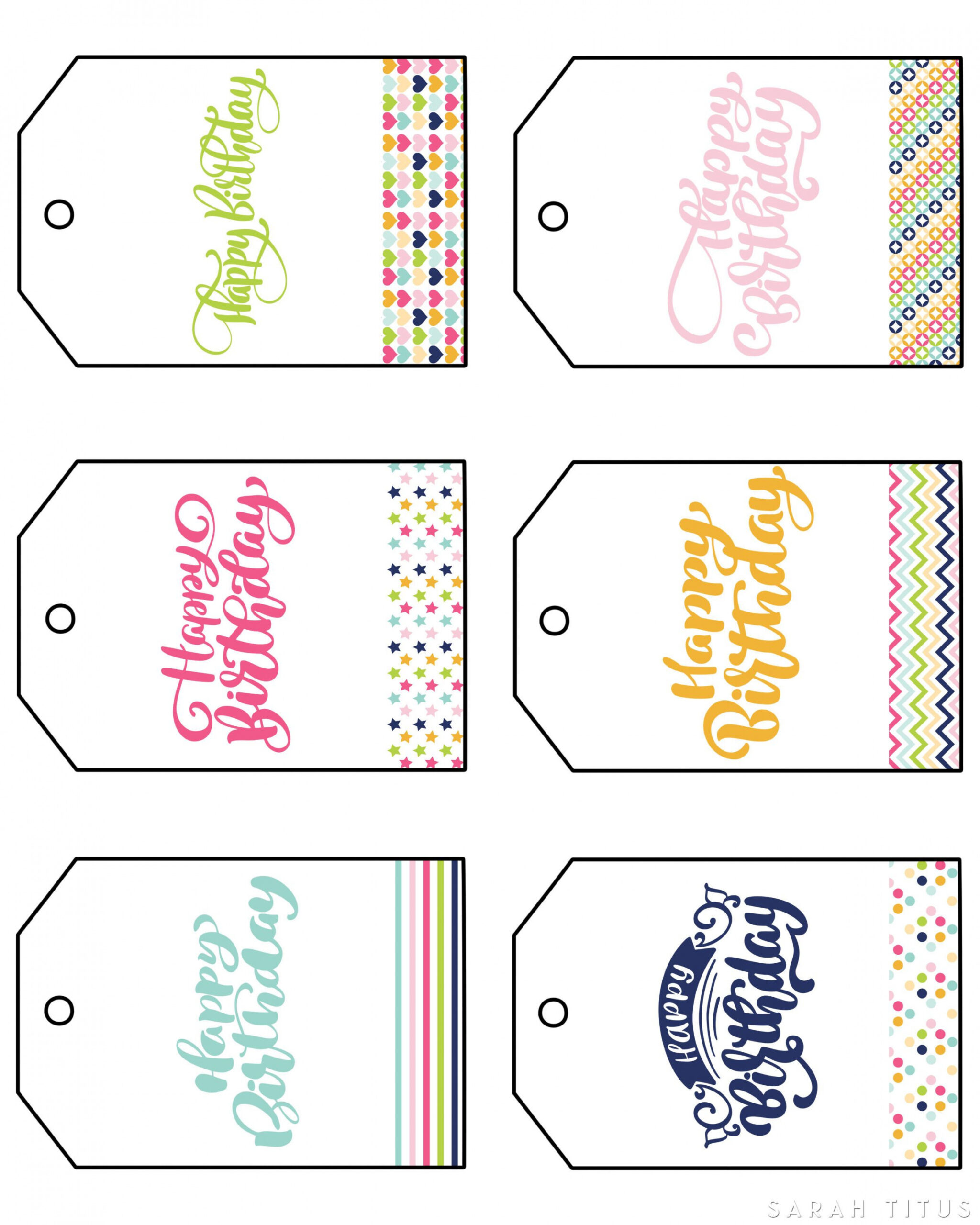 These free printable happy birthday gift tags are different than