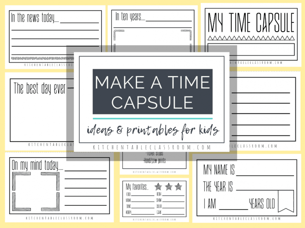 Time Capsules Ideas and Printables for Kids - The Kitchen Table