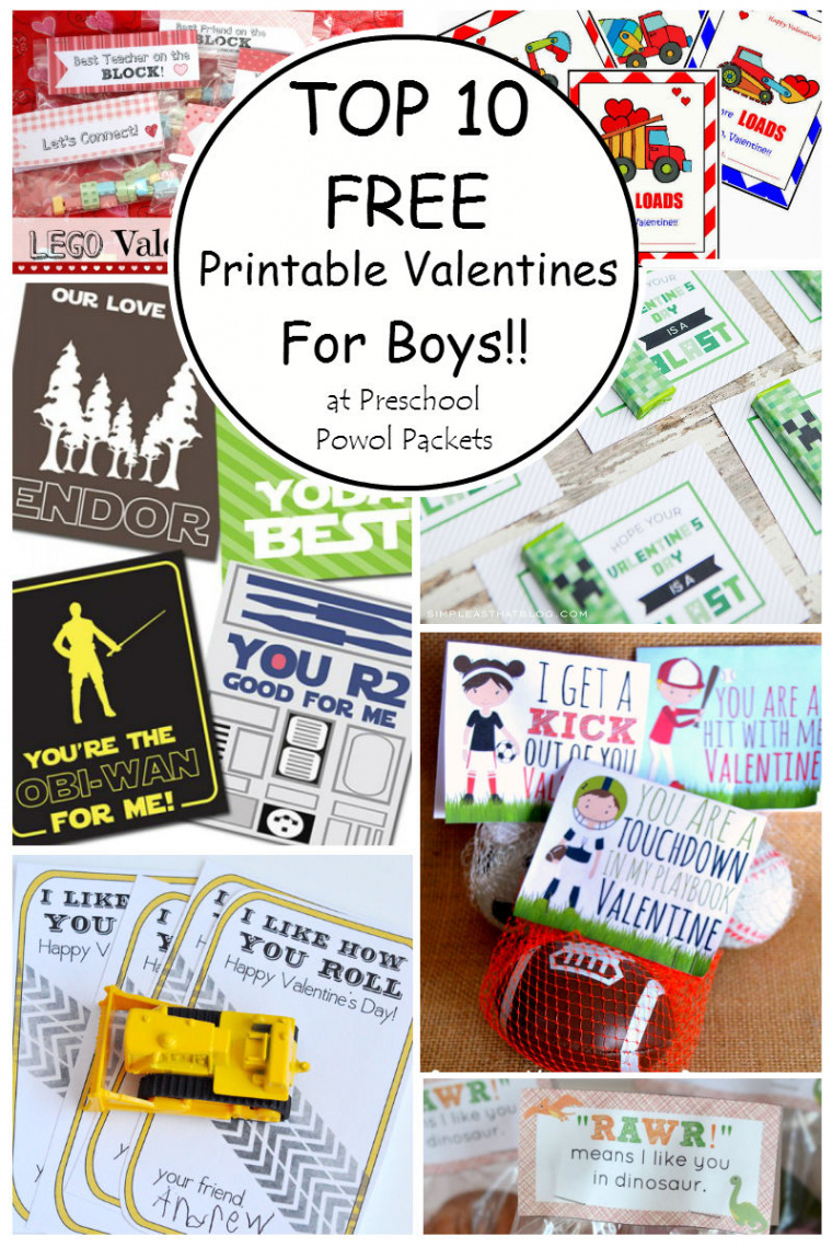 Top  FREE Printable Valentines Cards for Boys!  Preschool