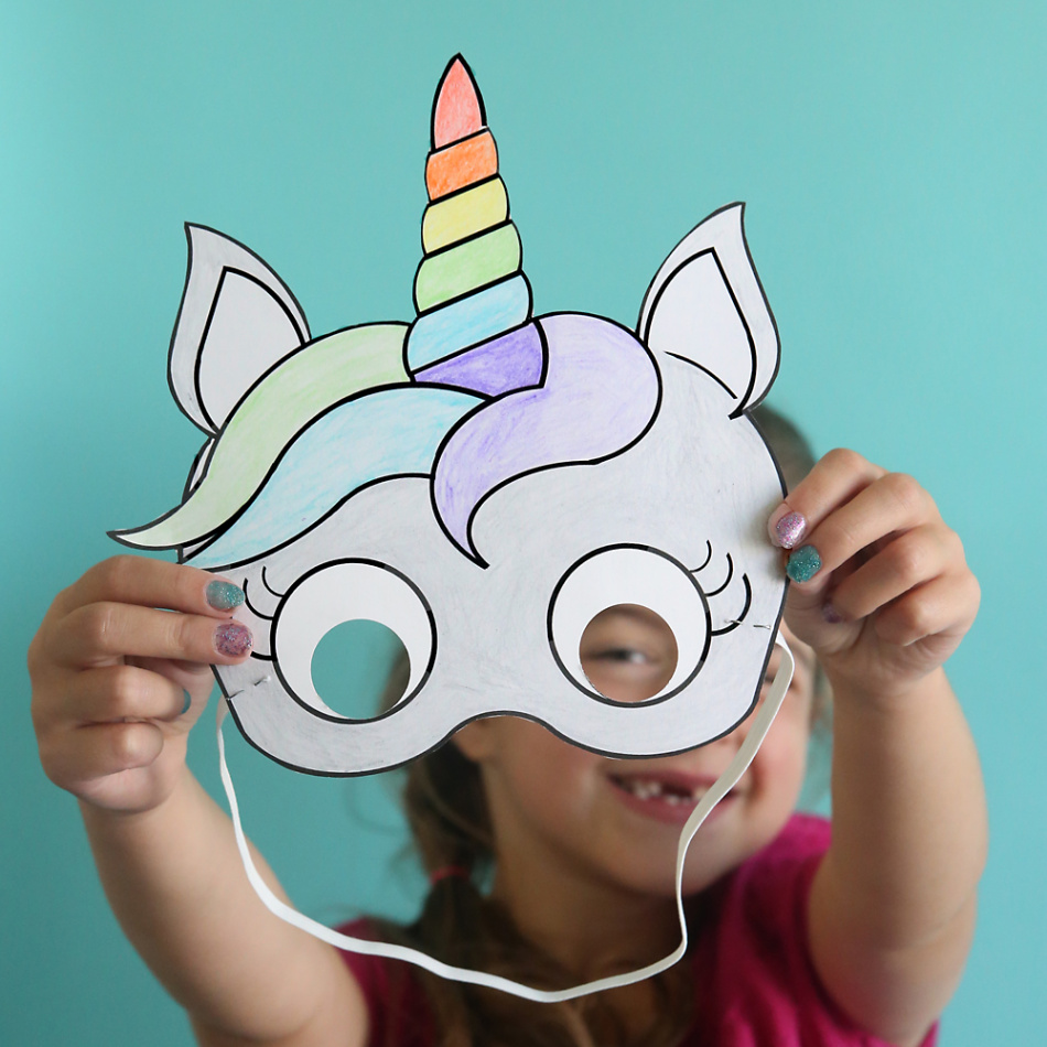 unicorn masks to print and color free printable - It