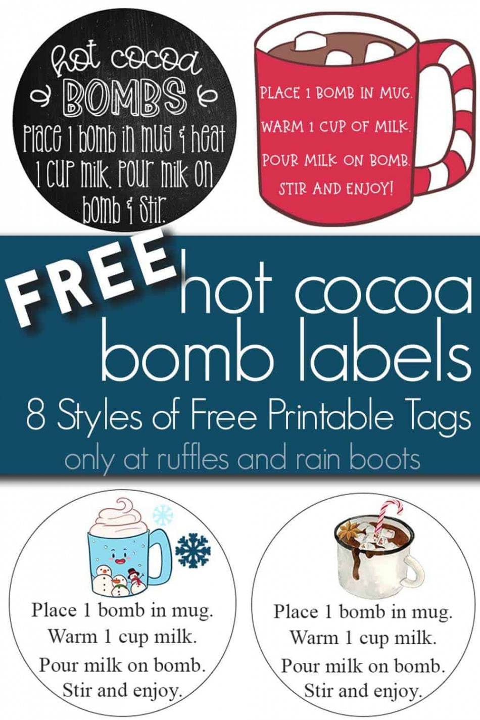 Use These [Free Printable] Hot Cocoa Bomb Labels for Gift Giving!