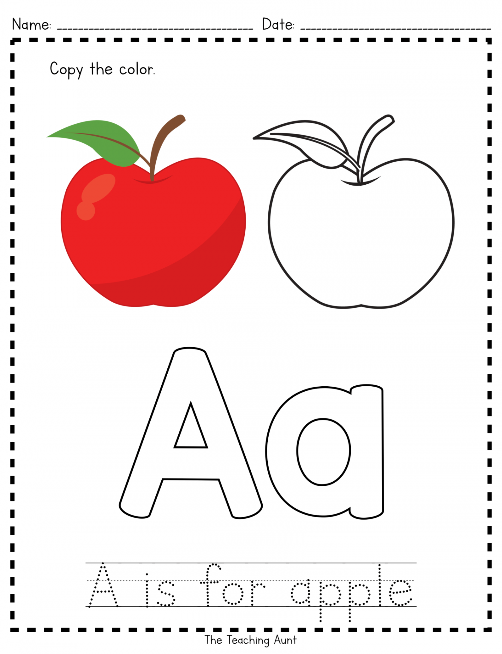 A is for Apple: Paper Pasting Activity - The Teaching Aunt