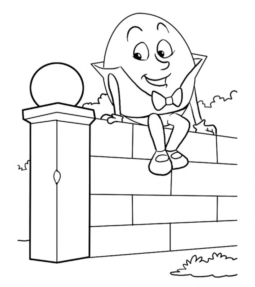 Adorable Humpty Dumpty Coloring Pages For Toddlers