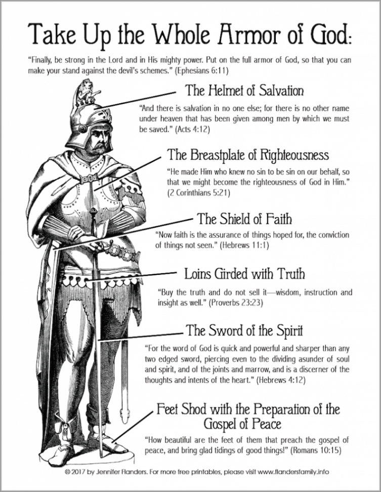 Armor of God Coloring Page - Flanders Family Home Life