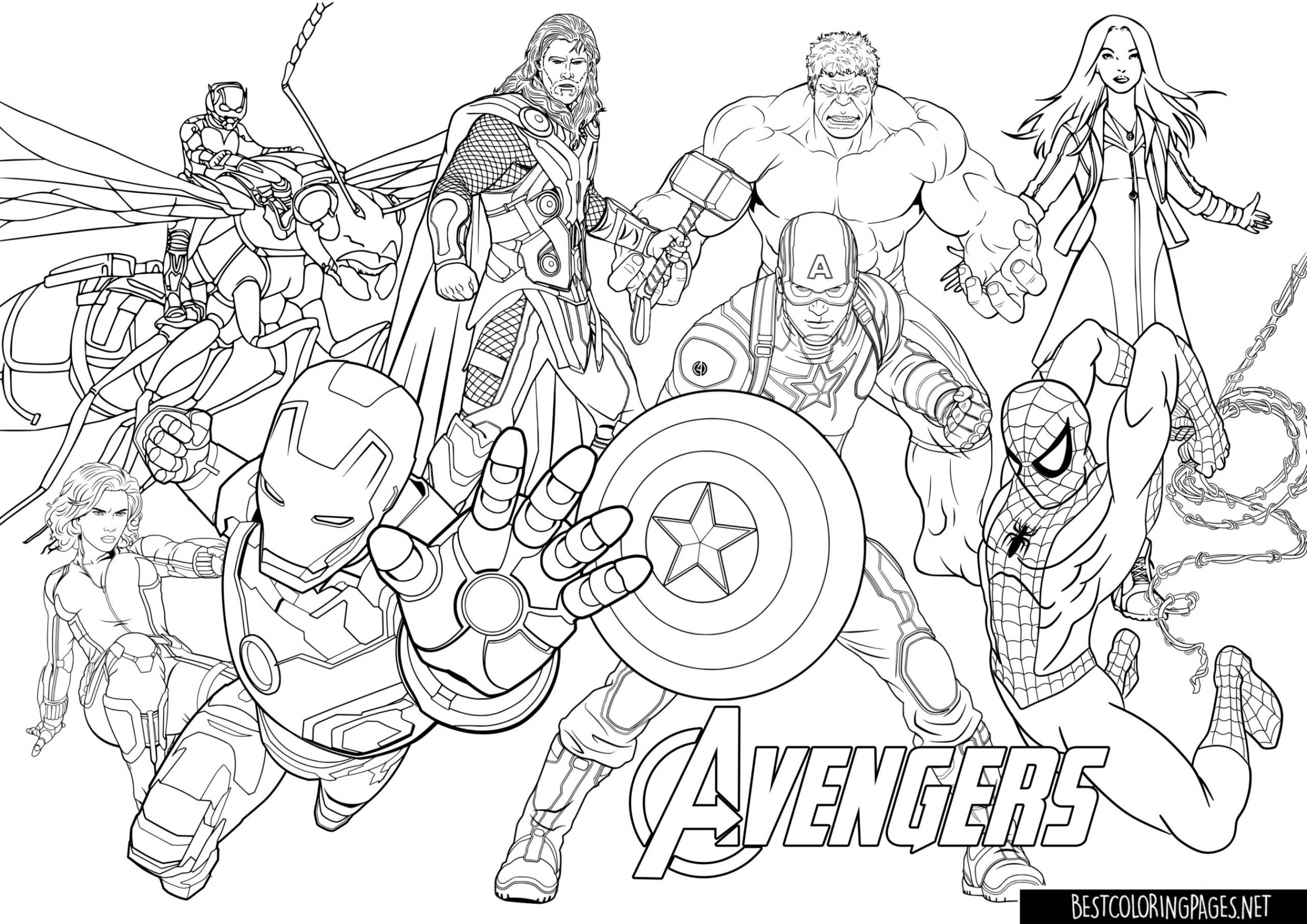 Avengers Coloring Pages - Bestcoloringpages