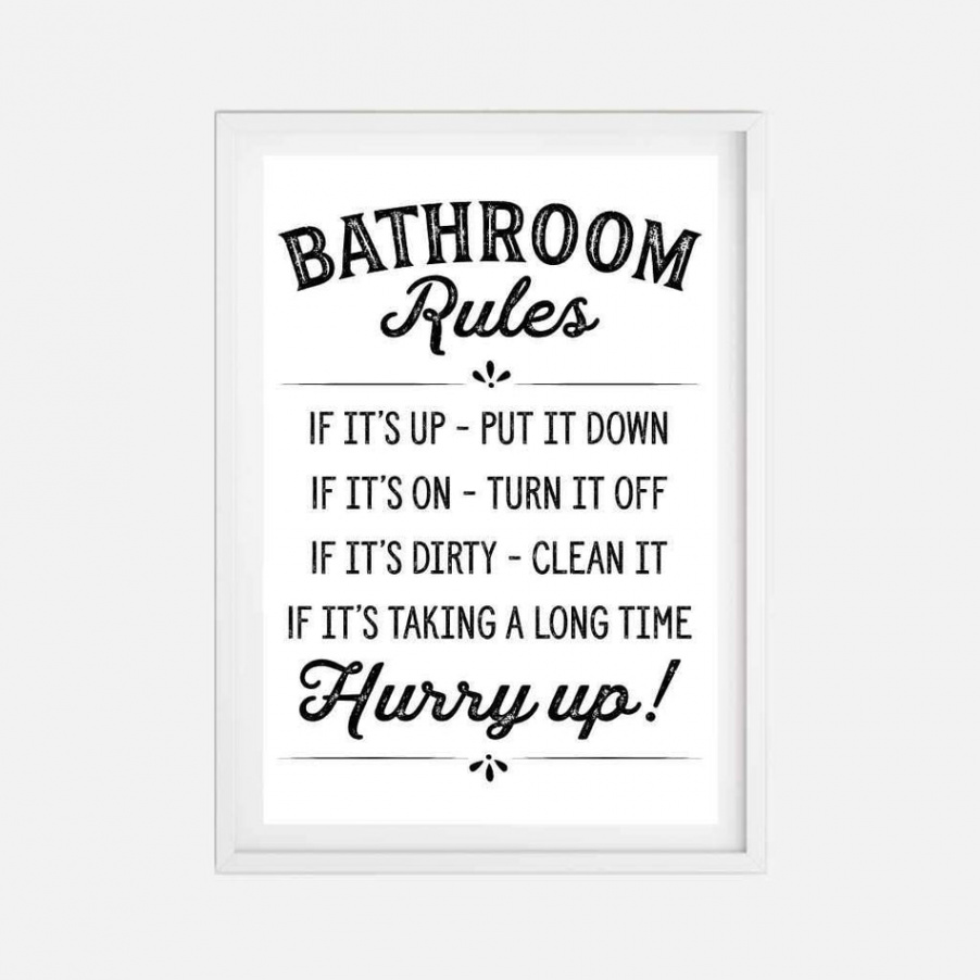 Bathroom Rules Wall Art Printable