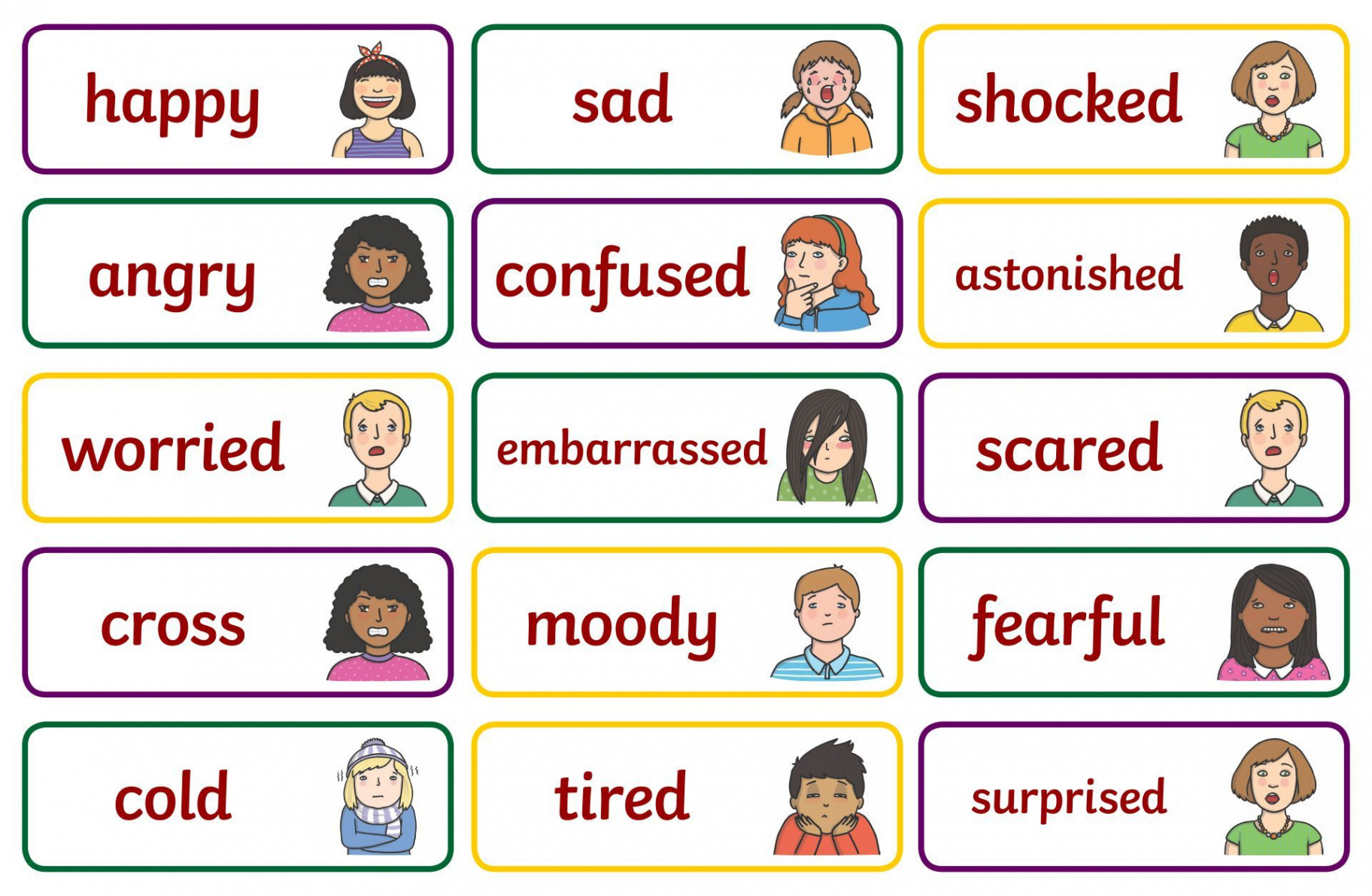 Best Printable Emotion Cards PDF for Free at Printablee