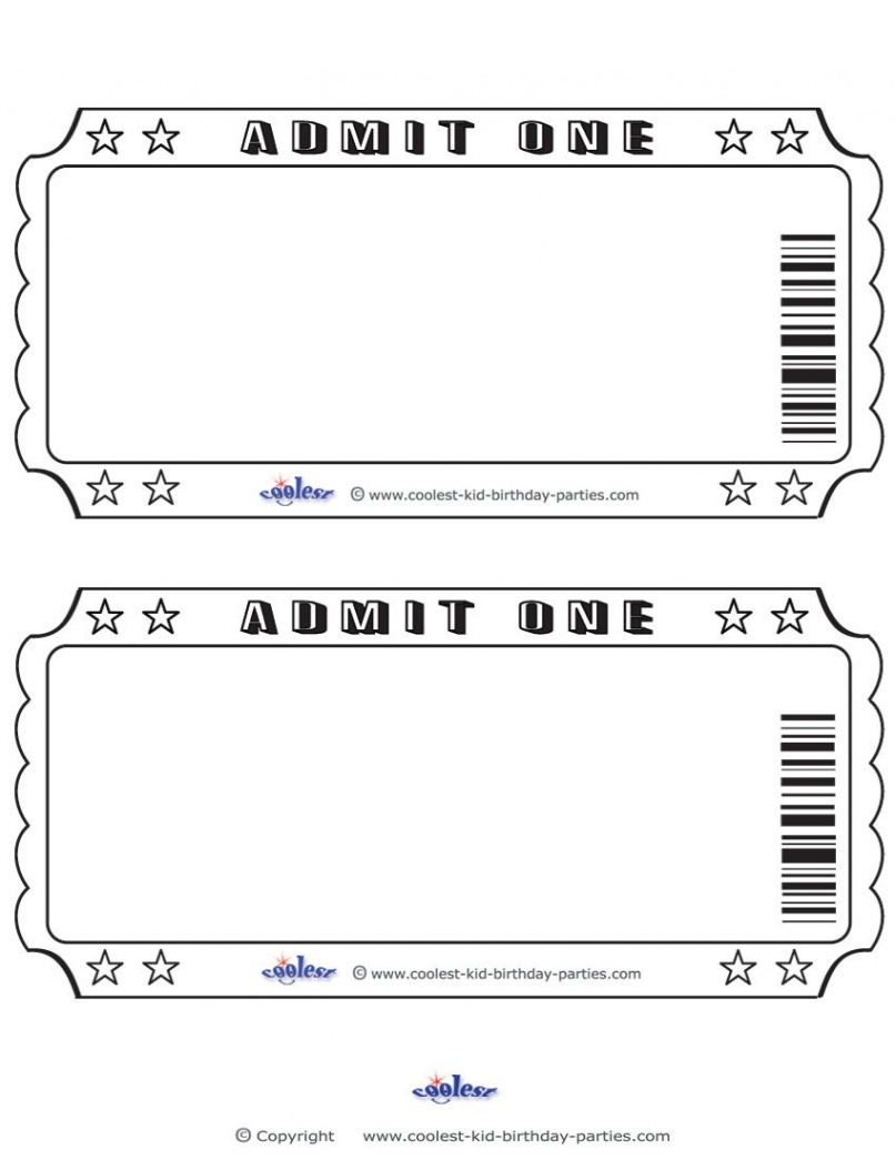 Blank Printable Admit One Invitations  Movie ticket invitations