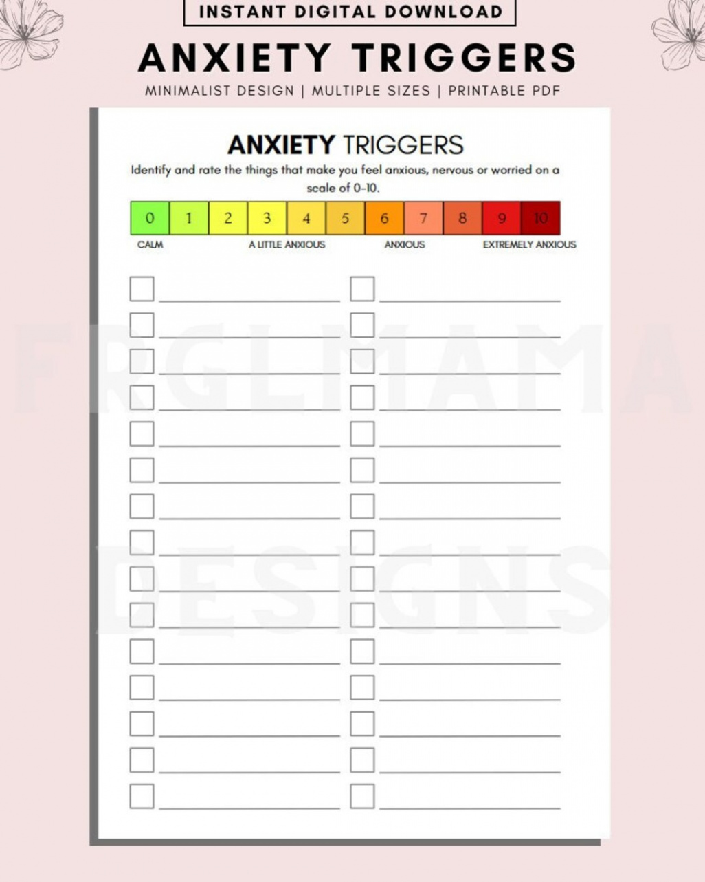 Buy Anxiety Triggers Printable Anxiety Worksheets Therapy Tools Online in  India - Etsy