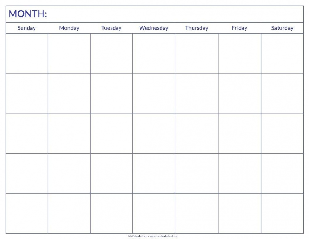 Calendar Month To Print  Blank calendar pages, Blank calendar