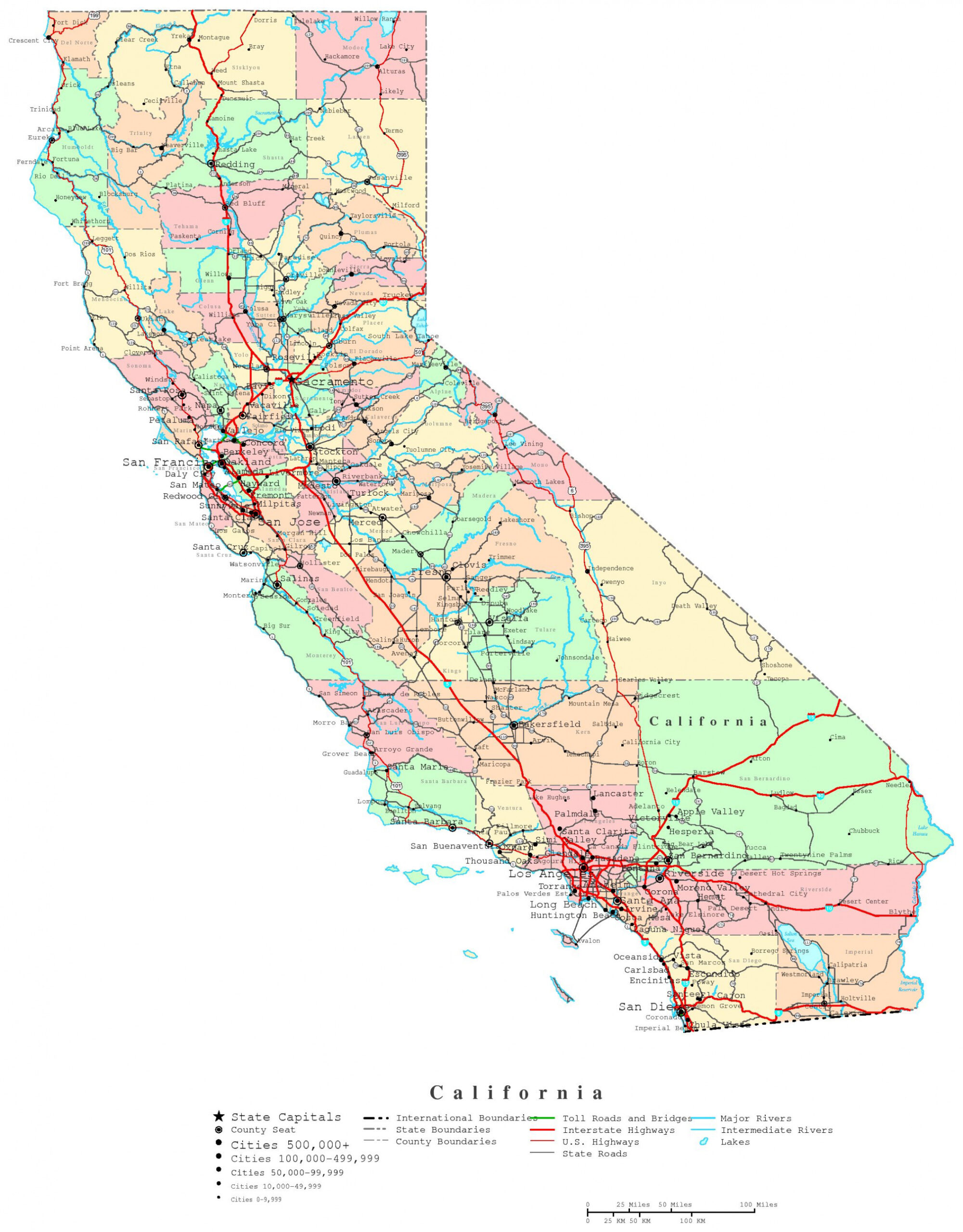 California Printable Map