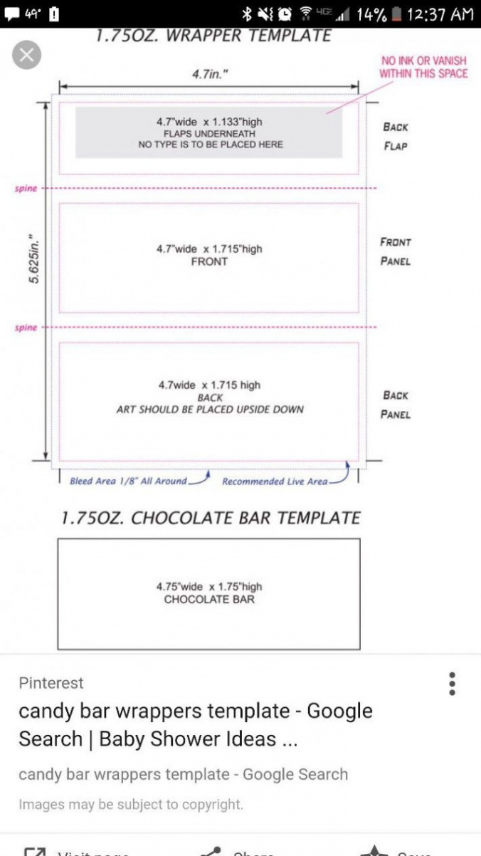 Candy Bar Wrapper Template Chocolate With Peanut Mock Up For with