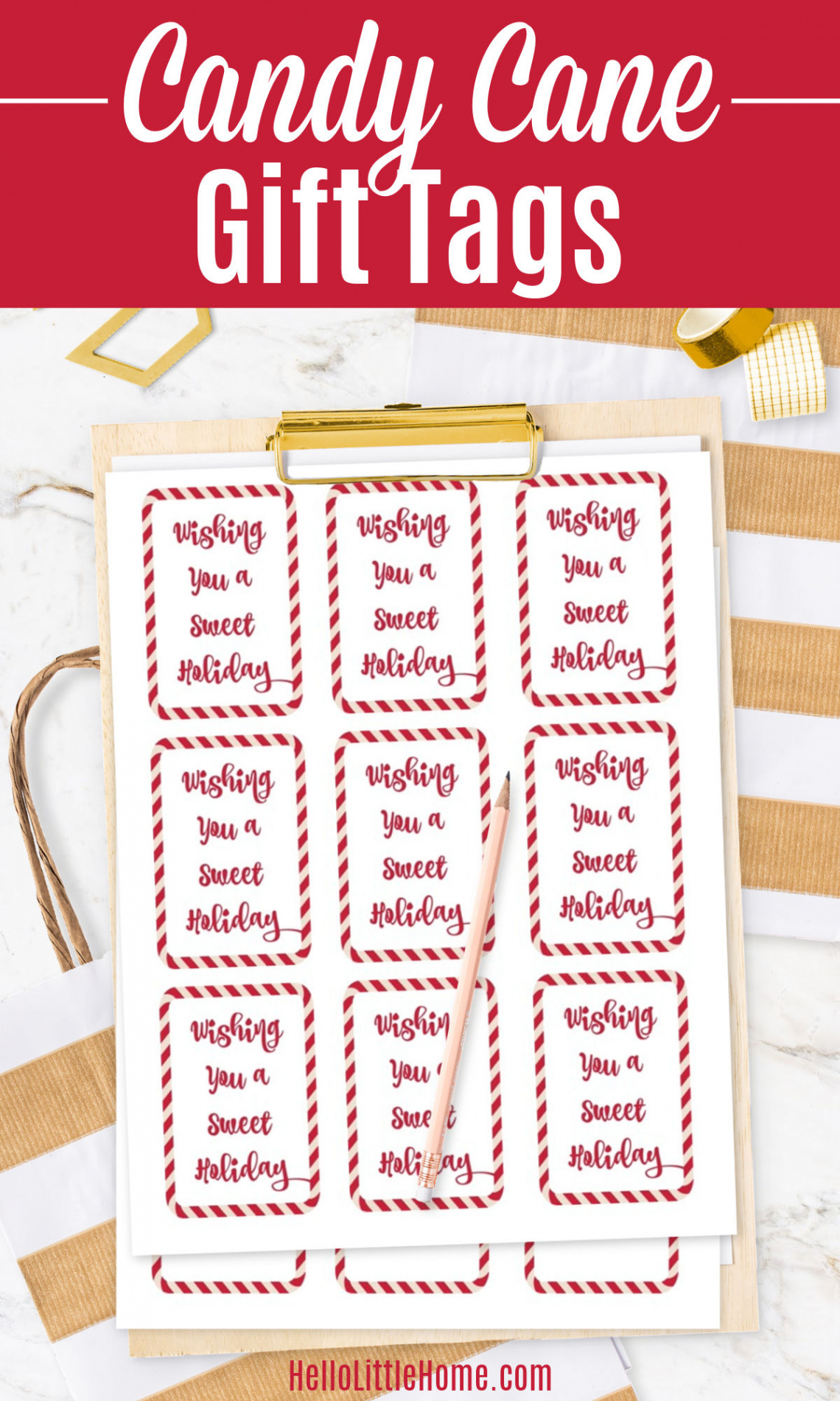 Candy Cane Gift Tags (FREE Printable)  Hello Little Home