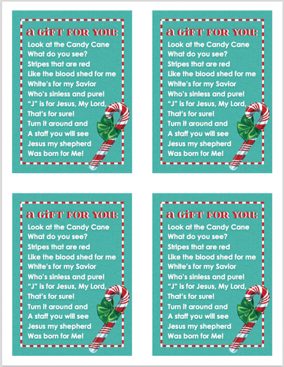 Candy Cane Gospel Poem for Christmas - Flanders Family Home Life