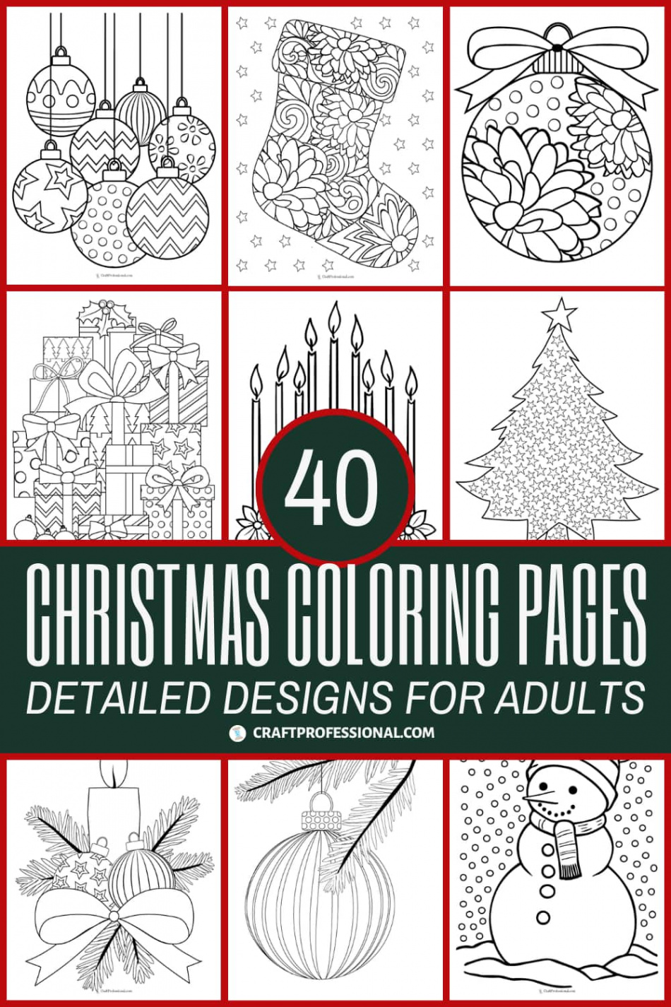 Christmas Coloring Pages for Adults FREE