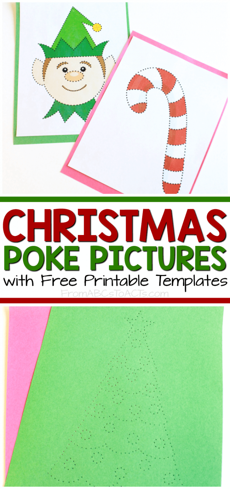 Christmas Poke Pictures with Printable Templates - From ABCs to ACTs