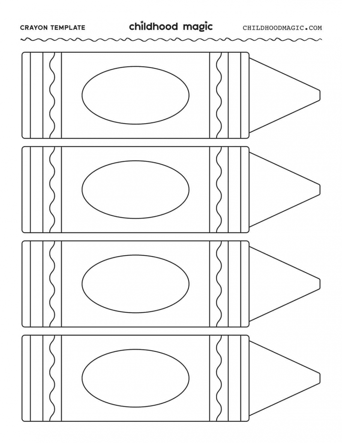 Crayon Template - Free Printable - Childhood Magic