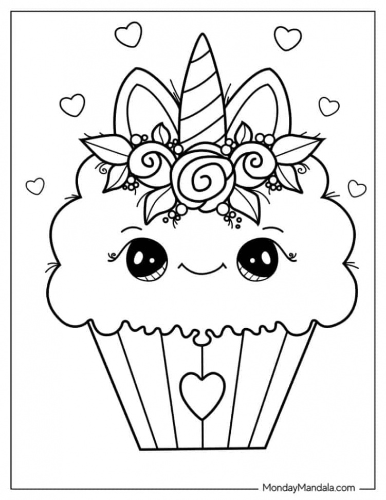 Cupcake Coloring Pages (Free PDF Printables)