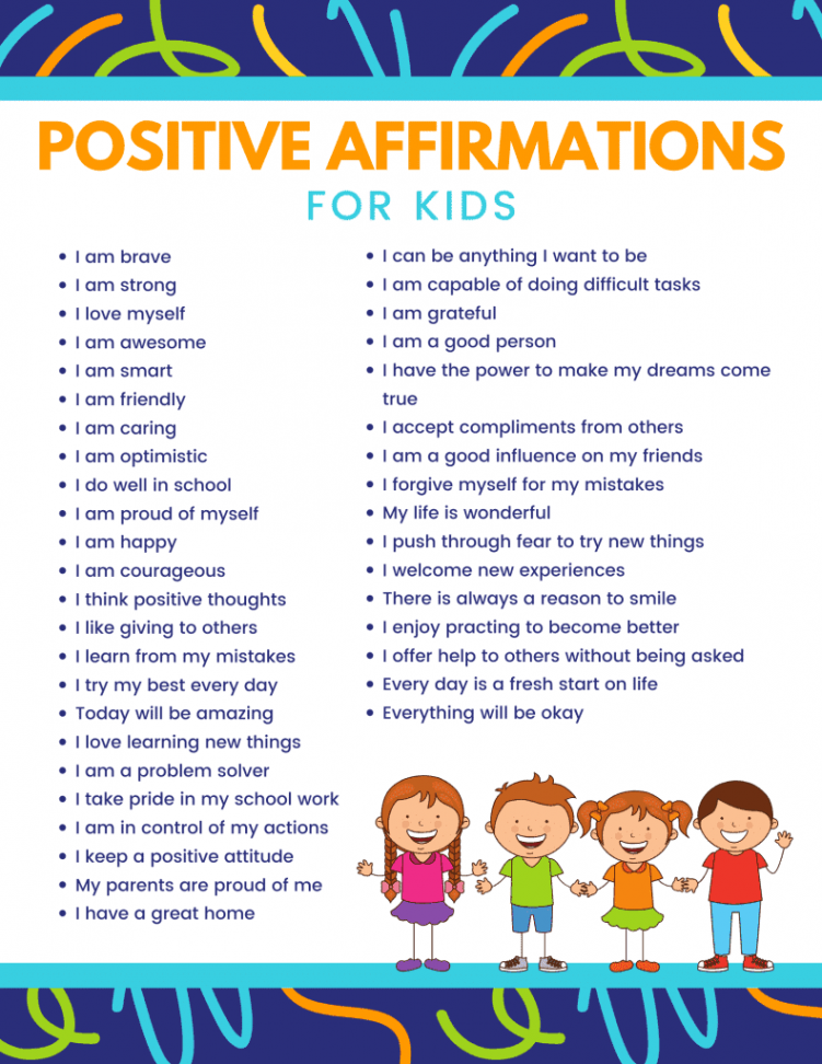 Daily Affirmations for Kids (Free Printable) ~ Mama Refreshed