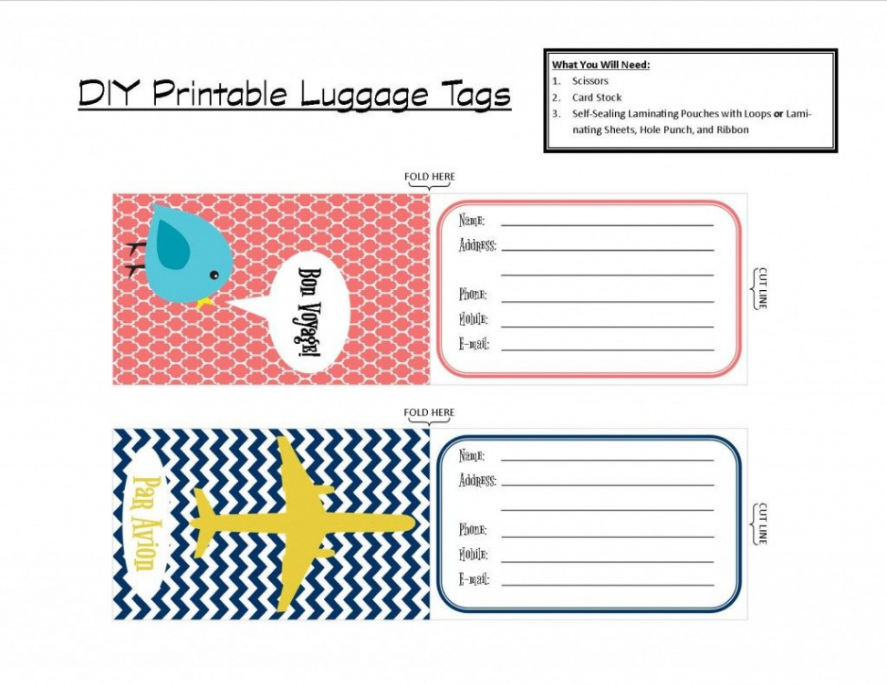 DIY Printable Luggage Tags  Luggage tags printable, Luggage tag