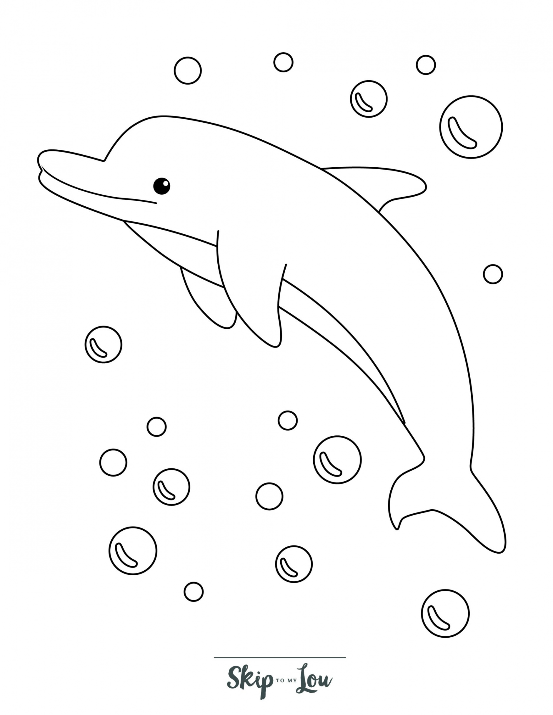 Dolphin Coloring Pages - Free Printable Images for Kids  Skip To