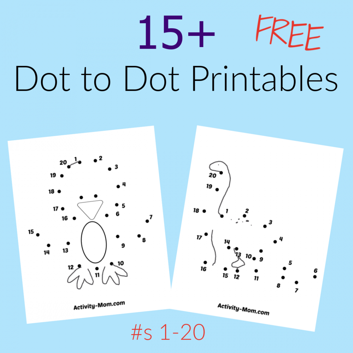 Dot to Dot Worksheets Numbers  to  (free printable) - The