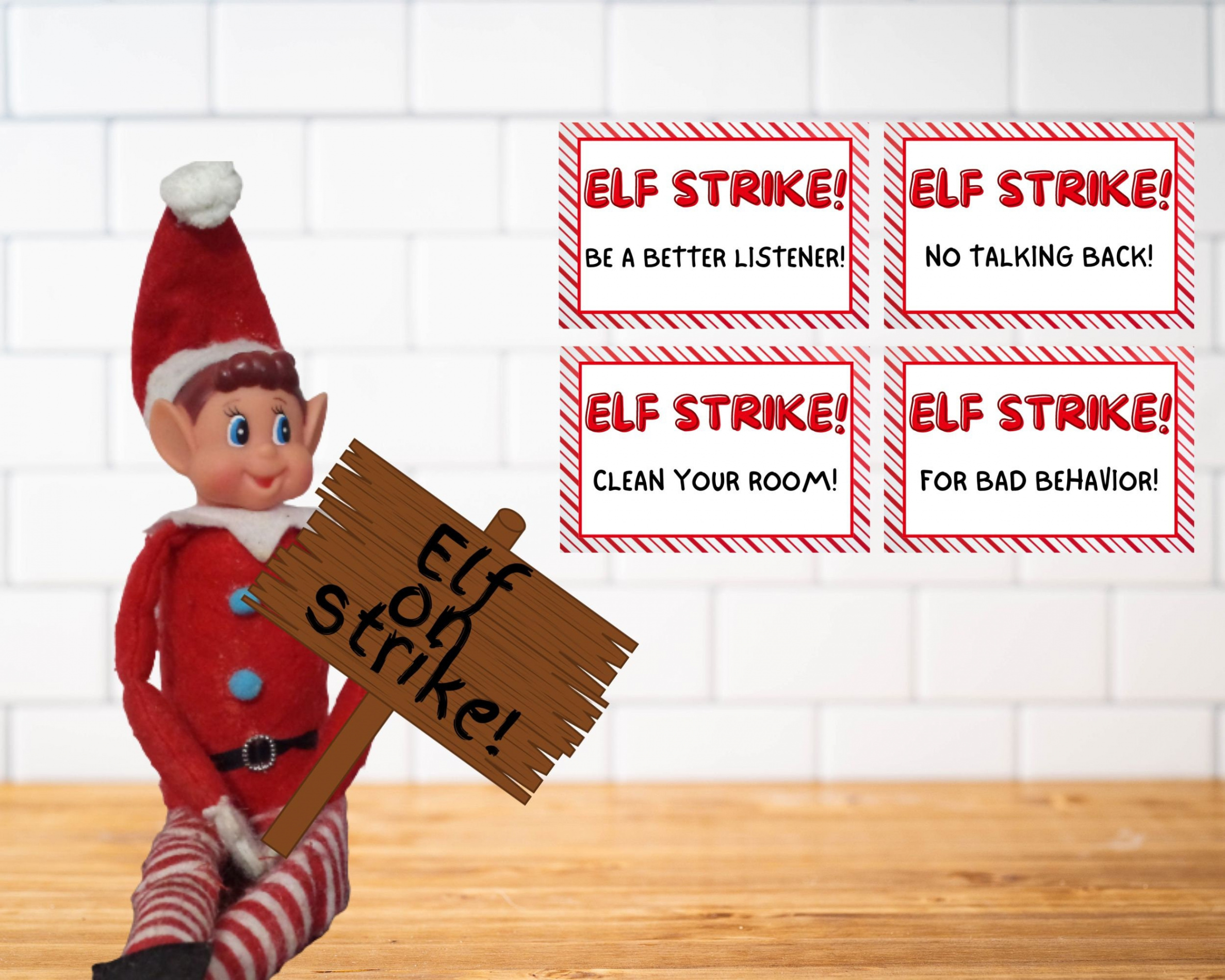 Elf on Strike Printable Elf Props Elf Cards Christmas Elf - Etsy