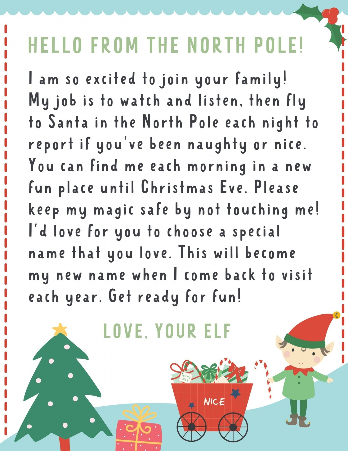 Elf on the Shelf Letter  FREE Printables! - Make Life Lovely