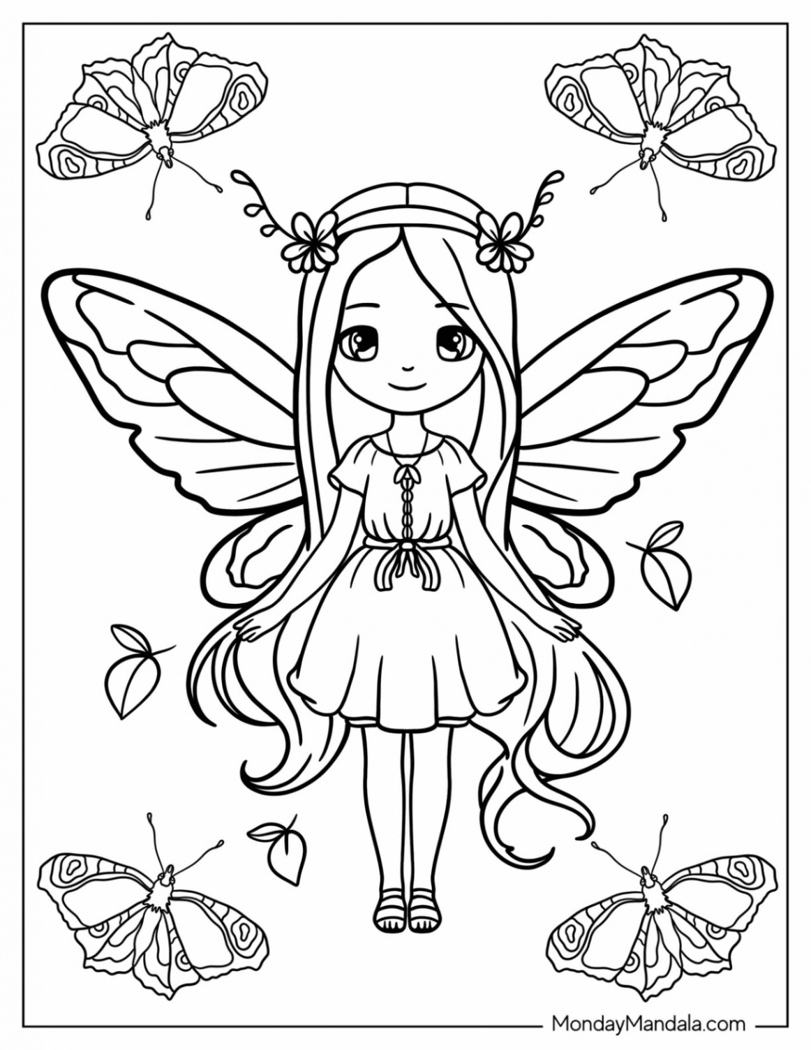 Fairy Coloring Pages (Free PDF Printables)