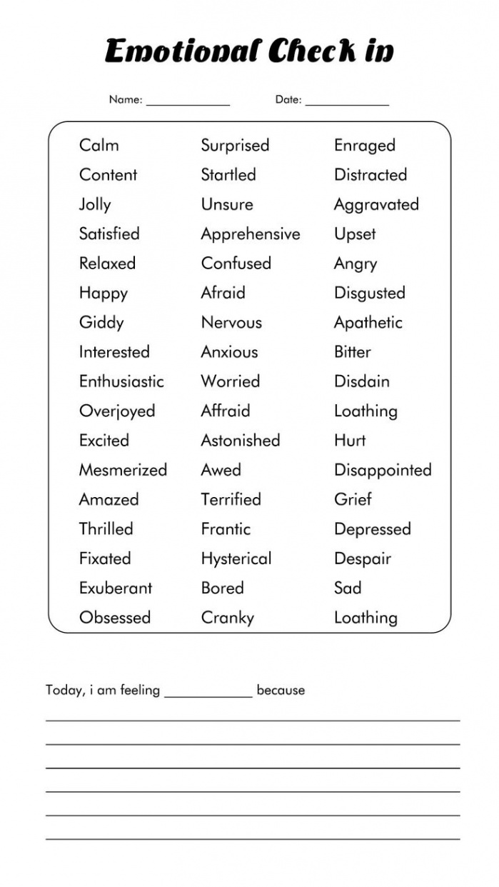 Feelings Worksheets For Adults  Emotions, Feelings and