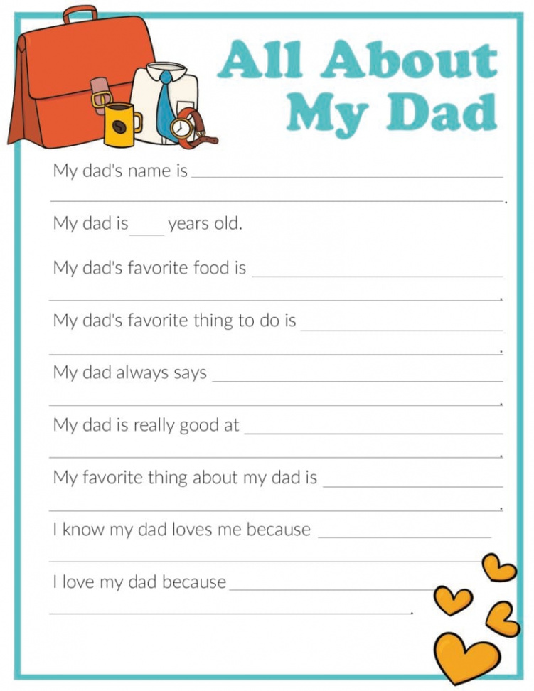 Free "All About My Dad" Printables - Freebie Finding Mom