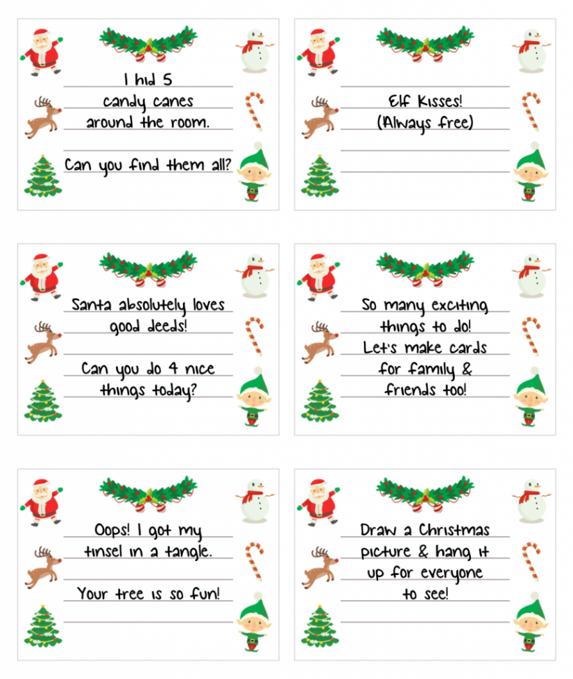 FREE Elf On The Shelf Printable Notes