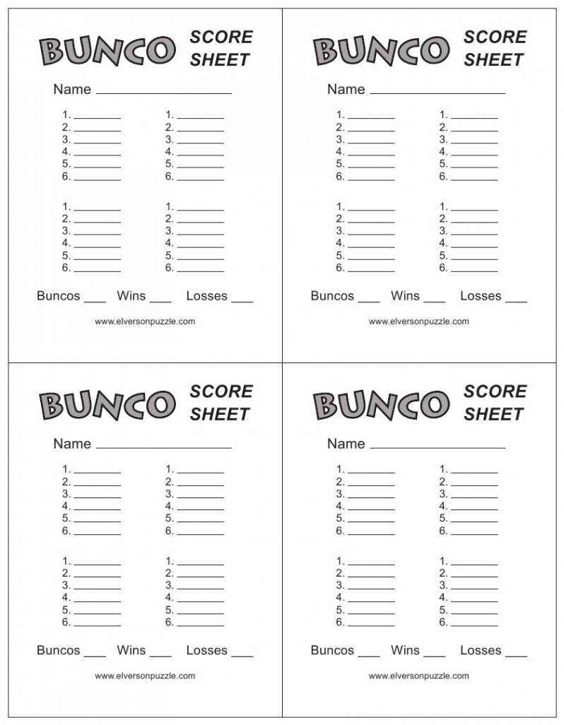 Free Printable Bunco Score Sheets + Table Tally Sheet [PDF