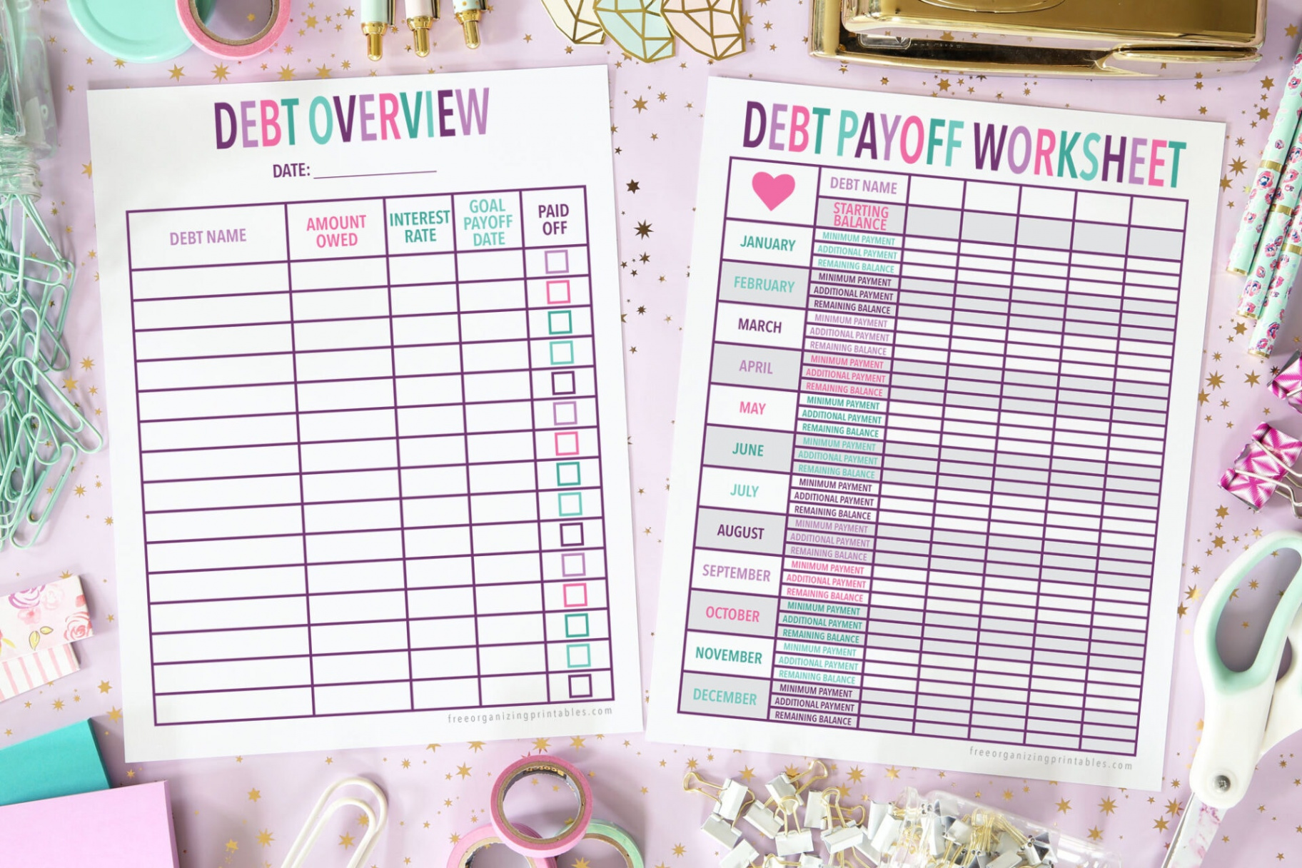 Free Printable Debt Payoff Planner  Free Organizing Printables