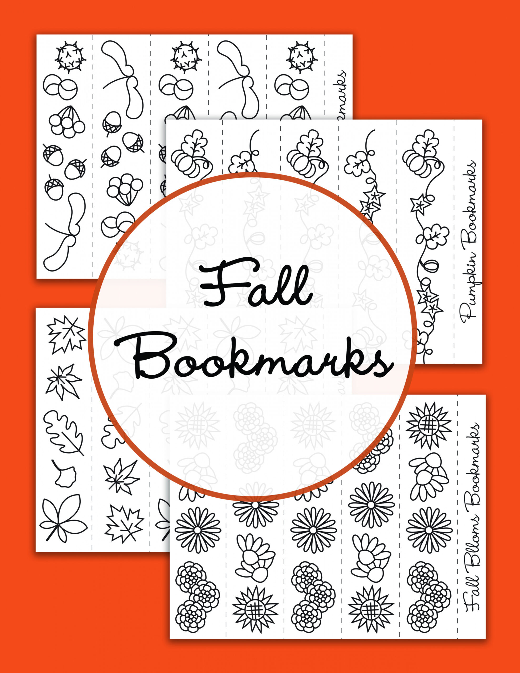 Free printable} Fall bookmarks to colour - the-gingerbread-house.co