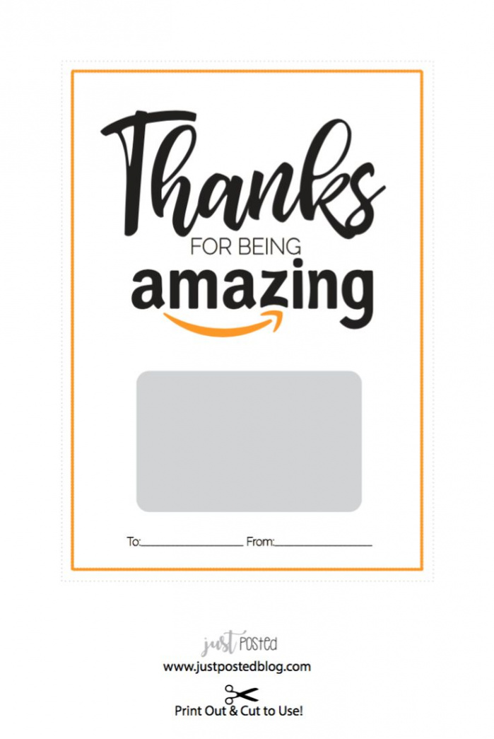 Free Printable For an Amazon Gift Card  Teacher gift card, Amazon