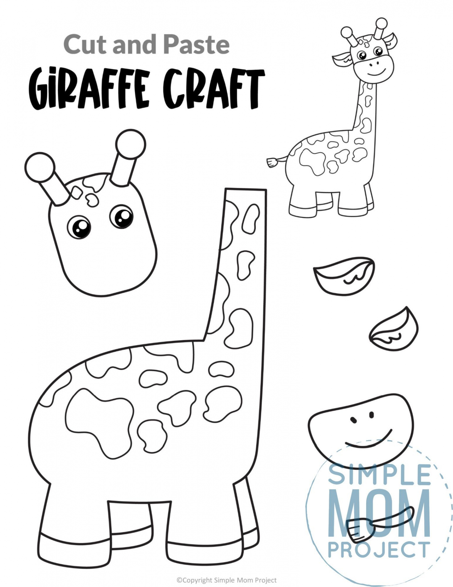 Free Printable Giraffe Craft Template  Giraffe crafts, Safari